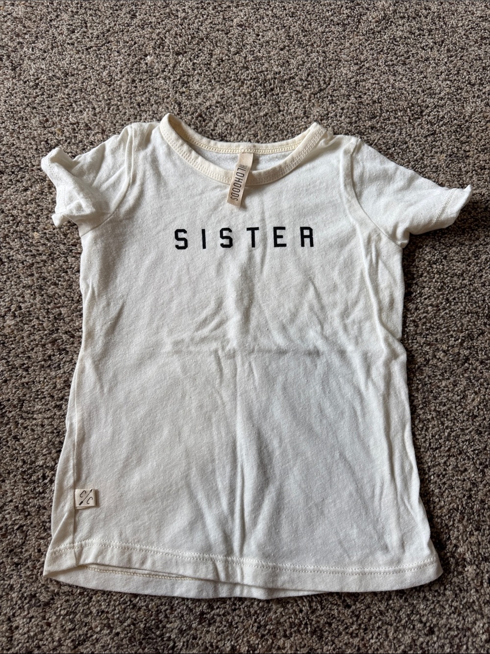 Kids 'SISTER' childhoods Graphic Tee - Cream